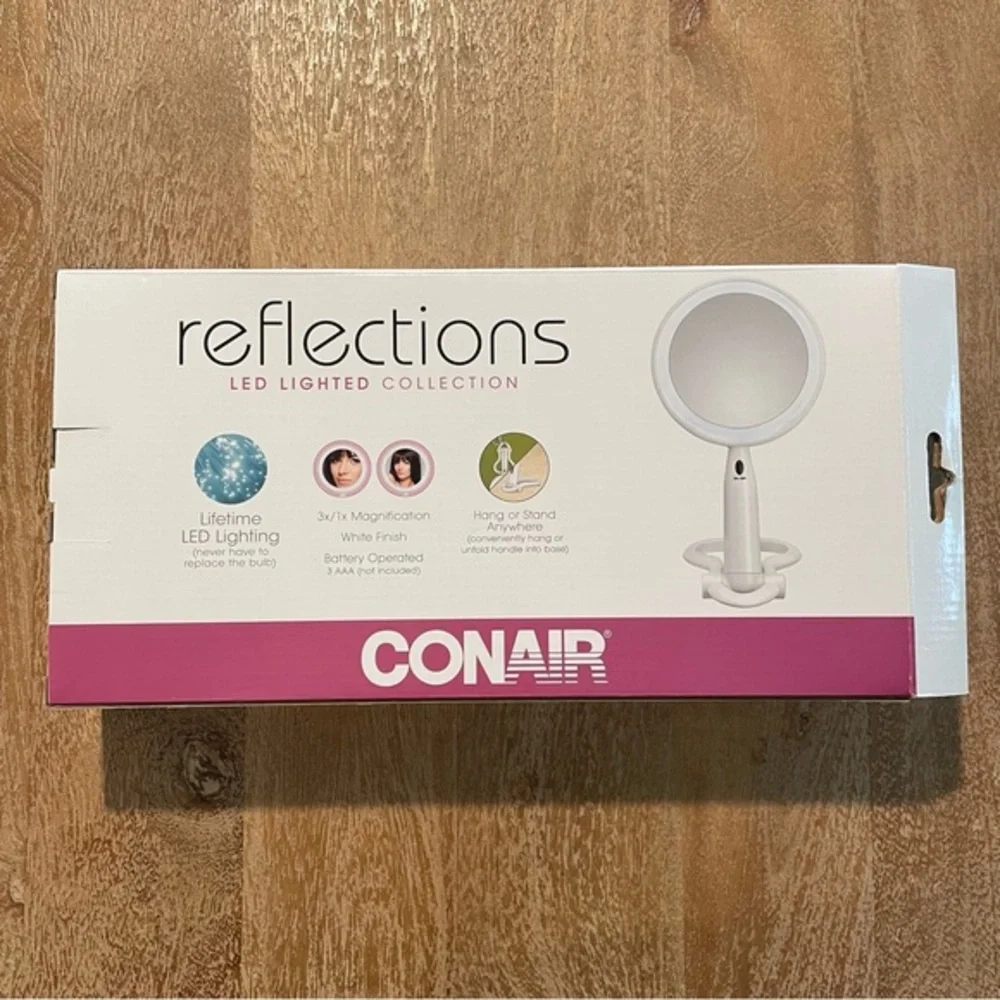 Conair Reflections LED Lighted Collection 3X/1X Magnification Mirror Battery NEW
